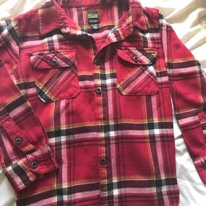 Volcom Boys Long Sleeved Button Up Plaid Shirt